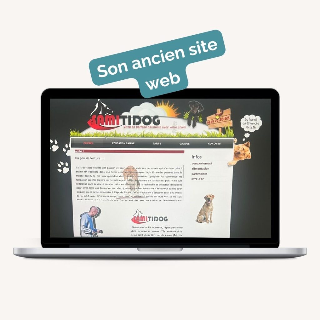 Ancien site web Samitidog, éducateur canin