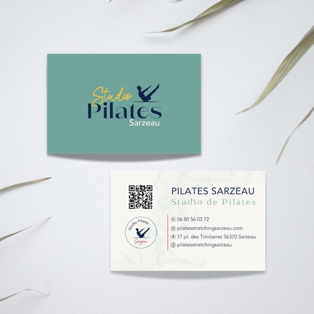 Cartes de visite, studio Pilates à Sarzeau, dans le Golfe du Morbihan.