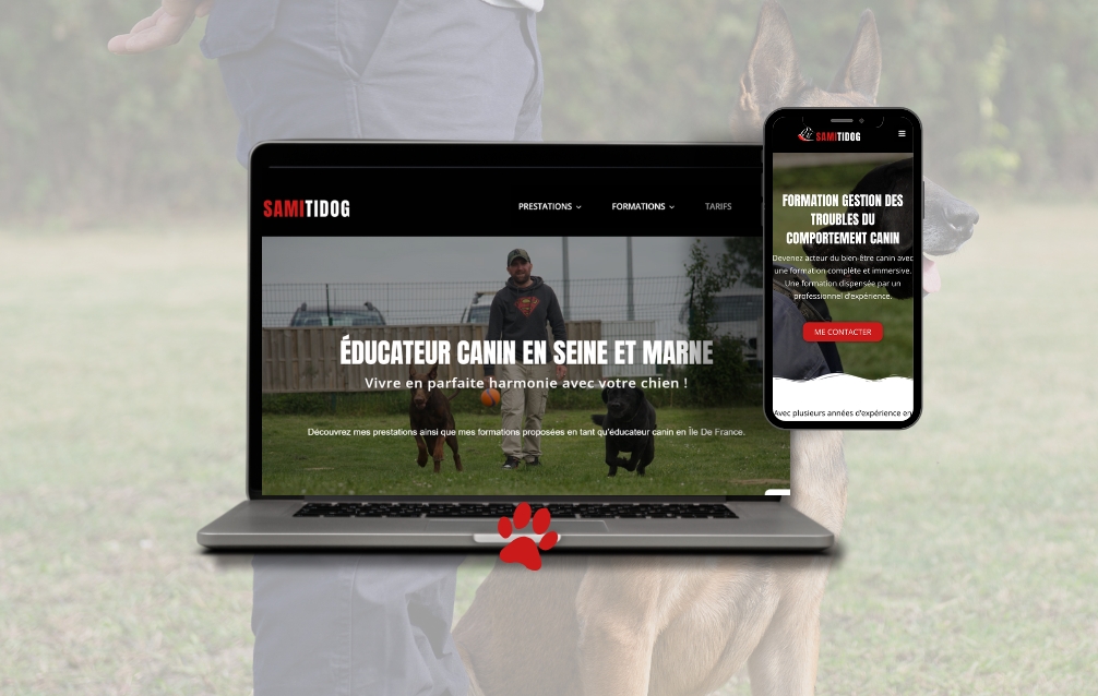 Site web Samitidog, éducateur canin en Seine et marne